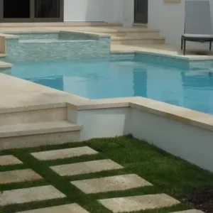 Coral Stone Pavers & Coping